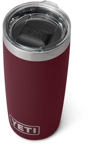 YETI Rambler Tumbler, tazza in acciaio inox con coperchio Magslider, Wild Vine Red, 10 oz (296 ml)