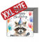WBdesignz Happy Birthday Waschbär Karte zum Geburtstag - Geburtstagskarte Racoon Geschenk Glückwunschkarte Geburtstag (quadratisch) (XXL 22cm x 22cm)