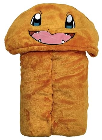 Pokémon Homadict – Decke mit Kapuze Salmandche – 120 x 150 cm – weich & bequem – offizielles Lizenzprodukt