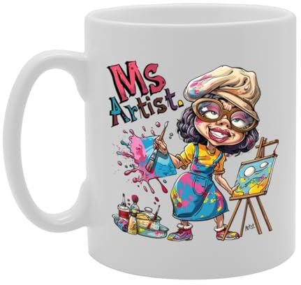 Coralgraph MG6295 Ms Artist Ceramic Mug - Ideal for Female Artists, Creatives, and Art Enthusiasts - 11oz Coffee Mug with Inspirational Design