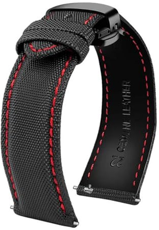 DKWOIS 20 mm 21 mm 22 mm 23 mm 24 mm Nylon-Lederarmband kompatibel mit Tag Heuer Citizen Nr. 5 UHR Herren Damen Canvas Stoff Uhrenarmband