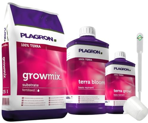 Weedness Plagron Growmix 50 Liter mit Perlite + Dünger Small - Blumenerde Grow Balkon-Pflanzen Pflanzerde Gartenerde Tomatenerde