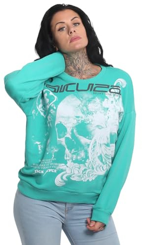Yakuza Damen Ornamental Skull Urban Pullover Sweatshirt