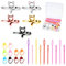Sibba 5 Pcs Crochet Tension Ring mit 20 Locking Clips Stitch Markers & Ösen Nähnadeln Kit einstellbare geflochtene offene Garn Führer Stricken Loop Ringe Fingerhalter mit Box für Häkelprojekte