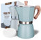 AGOGO Milano Moka Pot, Stovetop Espresso Coffee Maker, Percolator Espresso Maker With Paper Filter (Lake Blue, 6 Cup/300ml)