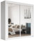 SERENITY SELECTION Modern Wardrobe with FULL Length Mirror - 2 & 3 Sliding Doors wardrobe,Adjustable Shelves,Hanging Rails,and Ample Storage Space-Stylish Bedroom Furniture (White, 203cm)