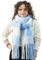 Xifrika Damenschal Winter XXL 248x39cm – Kariert in Blau und Weiß – Weich, Warm, Extra Groß – 100 % Polyester mit Fransen – Ideal für den Alltag
