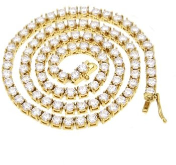 Calefee Goldkette Iced Out 51 cm, Venezianerkette Herren 4mm Breit Kette Herren Hip Hop Ohne Anhänger