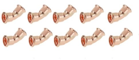 10 Pack of 15mm Press Fit 45 Degree Elbows M-Profile Wras Approved