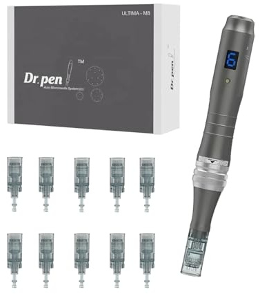Dr.Pen Ultima M8 Microneedling Pen, Elektrischer Nadelfederstift, Kabelgebunden oder kabellos nutzbar, mit 10 Kartuschen