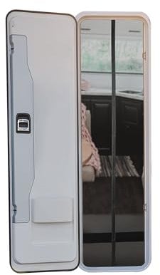 EASYmaxx Mosquitera para Caravana de 60 x 180 cm, mosquitera para Puerta con Cintas magnéticas XXL, protección contra Insectos para Puerta de Caravana, mosquitera magnética, Cierre automático