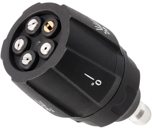 Wolfride 5 in 1 Pressure Washer Spray Nozzle, Adjustable Quick Changeover Power Washer Nozzle Tips with 1/4 inch Quick Connector for Garden, Car Washing, and Cleaning