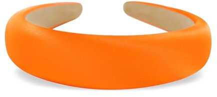 axy Haarreif aus gepolstertem Seidenstoff in eleganten festlichen Farben Wunderschön Damen Stirnband Haarschmuck Haarreifen Hairband HRK2Ro (Neonorange, breit)