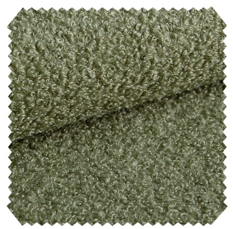 novely® CENTRO Kuschelweicher Bouclé-Stoff, voluminöser Möbelstoff, wasserabweisender und UV-beständiger Polsterstoff, Meterware 1 lfm | Farbe: 13 Olivgrün