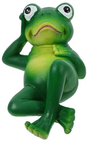LOORGVEL Froschfigur Für Gartendekor Outdoor-skulptur Dekoratives Fröschchen Gartenornament Aus Harz Kleine Statue Für Terrasse Oder Haus Natürlich Wirkend