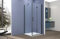 Box doccia Angolare 80x80 cm porta a soffietto + fisso H200 cm cristallo 6 mm profilo NERO OPACO ZAIRA