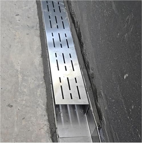 Canaletta Scolo Acqua Piovana Canalette Di Drenaggio Strette, Coperchi Di Drenaggio Per Esterni Stretti In Acciaio Inox 304 Filtri Lineari Per Grondaie Con Griglia Estraibile Fossa Di Drenaggio(3.5x3c