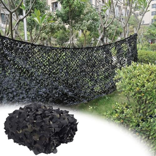 Filet Camouflage Noir Pergola 5x9m(16.4x29.5ft),Chasse au Filet De Camouflage Crème Solaire,Reinforced Camouflage Net,Protection Jardin,Camping en Plein Air