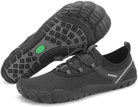 SAGUARO Water Shoes Mens Women Beach Swim Aqua Sea Wet Neoprene Shoes for Surf Sailing Kayak Pool Diving Deep Black, Gr.48 EU/13 UK