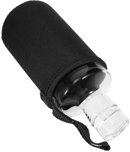 JECOMPRIS Bouteille en Verre Transparent 300ml avec Bouchon Étanche, Gourde Réutilisable Haute Teneur en Borosilicate, Bouteille de Jus Portable pour Usage Quotidien et Voyage