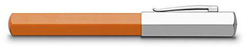 Faber-Castell 147590 - Füllfederhalter ONDORO Edelharz, Feder: M, inklusive Geschenkverpackung, Schaftfarbe: orange/silber