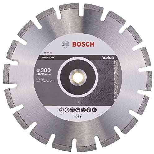 Bosch 1x Asphalt Diamond Discs f. Petrol/Table Saws 20/25.4mm | for Fresh Concrete, Asphalt, Ø 300 mm, Professional Accessory Petrol Saw, Table Circular Saw