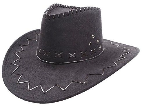 Wicked Costumes Adult Black Cowboy Hat Fancy Dress Accessory – Deluxe Suede Look Western Party Hat for Festivals & Events – Ages 14+