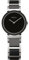 BERING Damen Quarz Uhr | Armbanduhr 29 mm silbernes Edelstahlgehäuse und schwarzes Zifferblatt | Edelstahlband mit Keramikelementen | 5 ATM | 10729-742