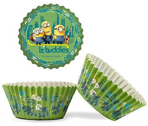 Minion 339239 - Confezione da 50 pirottini per Realizzare Cupcake, in Carta di Colore Verde, Dimensioni: 5 x 5 x 3 cm