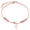 Infinite U Fashion Simple Cross Beads Womens Link Charm Bracelet 925 Sterling Silver Adjustable Chain with Extension, Rose Gold