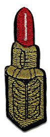 Lipstick - Iron on Patches Adhesive Emblem Stickers Appliques, Size: 3.07 x 0.87 inches