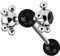 piercing Langue Bouche Roulette Coquine Noir Strass Barre Bouche a Offrir Cadeau