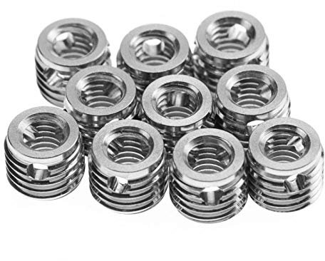 Akozon Gewindeeinsatz 10Pcs 307 Edelstahl selbstschneidende Gewindeeinsatzschraube Reparaturzubehör(Inner M6*1.0Outer M10*1.25)