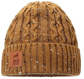 mh michael heinen Damen Strickmütze, Beanie, Fleece Fütterung, wasserabweisend, dehnbar Ocker OS