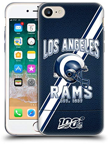 Head Case Designs Offizielle NFL Football Streifen 100ste Los Angeles Rams Logo Art Soft Gel Handyhülle Hülle kompatibel mit Apple iPhone 7/8 / SE 2020 & 2022