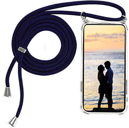 numerva Handykette kompatibel mit Huawei P30 Lite Hülle TPU Umhängeband Silikon Schutzhülle Huawei P30 Lite Handyhülle Kordel Case Blau
