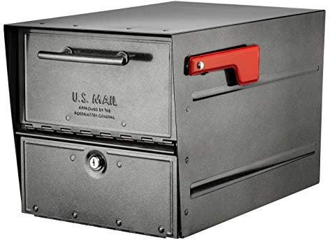 Architectural Mailboxes Oasis® Eclipse™ abschließbarer, USPS-zertifizierter, robuster Stahl-Briefkasten für Außen, Pewter, groß, mit Magnetverschluss und Anti-Fishing-Schutz