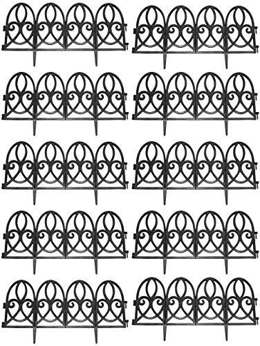 Pack of 10 Plastic Lawn Edging Traditional Panels (56cm x 30cm)