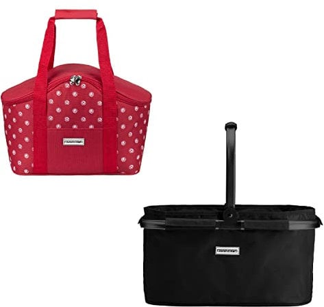 anndora Einkaufskorb BLACK PROMO 22 Liter - Einkaufskorb schwarz - Kühltasche rot