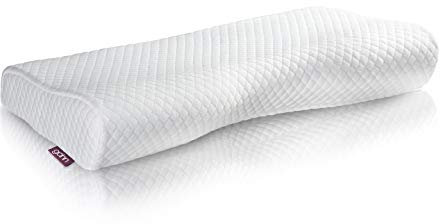 IH Engineering BV gähn® - ergonomisches Kopfkissen 60 x 40 x 13 cm ✓ von Ärzten empfohlen - Memory Foam ✓ waschbar (+1 extra Bezug) ✓ Gegen Verspannungen ✓ Himmlischer Schlaf ✓ Seitenkissen: „Skudde“