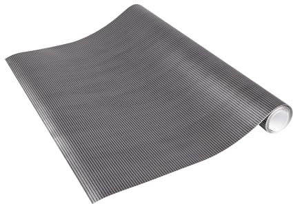 Venilia Klebefolie | Grau-Schwarz Gestreift Streifen | 67,5cm x 1,5m, Stärke 260μ | selbstklebende Möbel-Folie, Dekofolie, Tapete, Küchenfolie | PVC ohne Phthalate | Made in EU