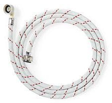 Invero Universal Hot Water Fill Inlet Pipe Feed Hose - 3/4” Straight and 3/4” Thread Connection - 90 Degree Bend - Nylon Braided - for Washing Machines and Dish Washers - 2.5 Metres