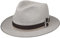 Stetson West Bend Fedora Haarfilzhut - Einfarbiger Hut mit Garniturband - Bogart-Stil - Outdoorhut mit Ripsband - Damen/Herren - Made in The EU - Herbst/Winter grau-meliert 58 cm