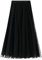 SotRong Gepunktet Tüllrock Blau Damen Midi Überlagerter Mehrlagiger Elastischer Hoch Taillierter A Linien Tutu Rock Mesh-Chiffon-Faltenrock mit Blumendekoration