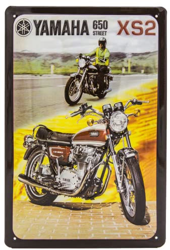 30 x 20 cm Retro Blechschild passend für Yamaha Moped, Motorrad Fans, Deko Werkstatt, Garagen Schild, geprägtes Stahlblech