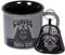 Star Wars - Set tazza e portachiavi di Darth Vader in confezione regalo (design Coffee Dark Side), 325 ml, in ceramica stile falò e portachiavi intrecciato, prodotto ufficiale, nero