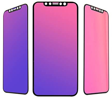 Erha Genius Privacy Screen Protector for iPhone 11 Pro Max/iPhone XS Max, Electroplated Colorful Anti-Spy Tempered Glass Film (6.5 inch)