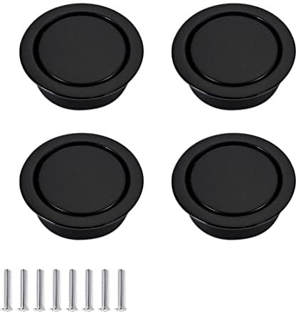 CONPHERON 4 Stück Rund Flush Hatch Locker Griff Tatami Versteckt Griffe Zink Legierung Embedded Griff Griffmulden Schubladen Schrank Knöpfe Möbelknöpfe Schrankzubehör