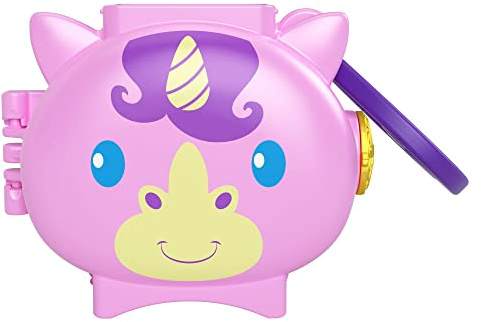 Mattel Polly Pocket Pet Connects - Unicorn Microplayset - Figur + Tier + Zubehör