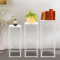 3er Set Modern Säulentisch Blumenhocker Metall Eckig Satztisch Pflanztisch Industriestil Blumenstände Weiß